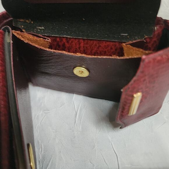 Buxton Convertible Billfold Wallet Leather Bifold Red - Picture 5 of 8